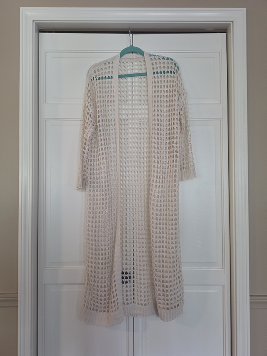 Other - Open Knit Long Duster Cardigan - Cream